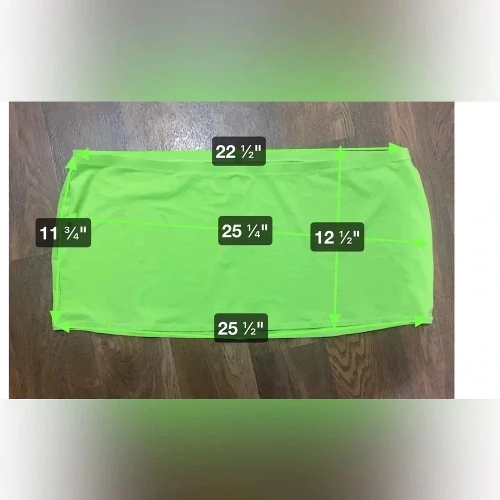 SKIMS 3 piece swim set Skirt Racerback top long sleeve top Neon Green Size 4X
